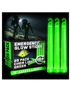 Palos de Luz de Emergencia PartySticks 25 Unidades Verde