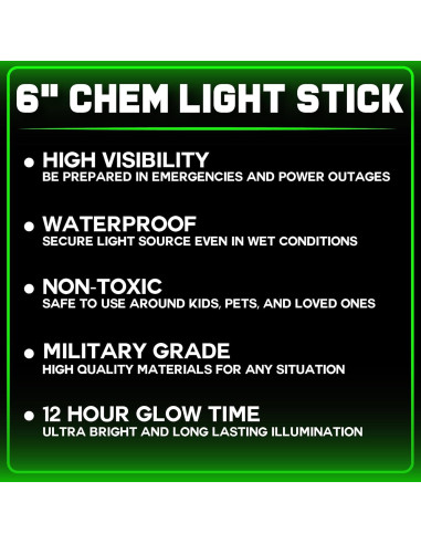 Palos de Luz de Emergencia PartySticks 25 Unidades Verde