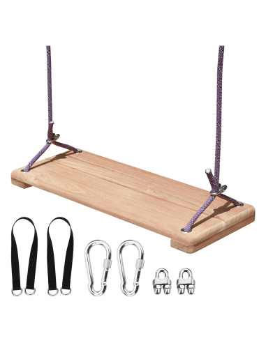 Columpio de Madera de Teca SINOKF Ajustable para Jardín