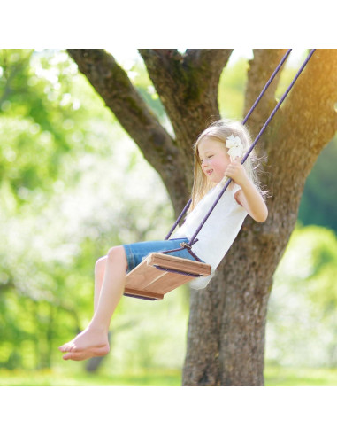 Columpio de Madera de Teca SINOKF Ajustable para Jardín