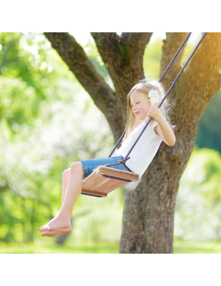 Columpio de Madera de Teca SINOKF Ajustable para Jardín