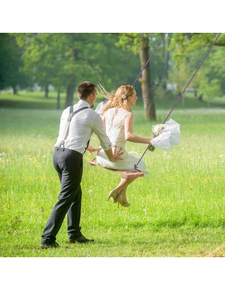 Columpio de Madera de Teca SINOKF Ajustable para Jardín