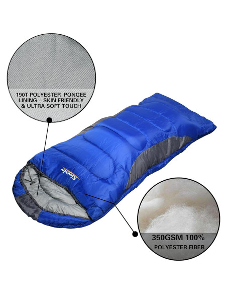 Saco de dormir Rioyalo 450GSM para invierno 0C - Adultos