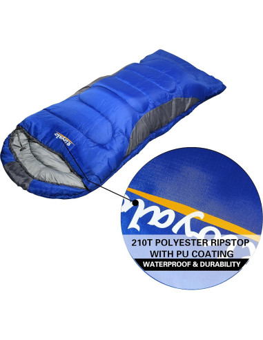 Saco de dormir Rioyalo 450GSM para invierno 0C - Adultos