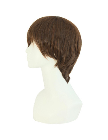 Peluca Recta Corta MapofBeauty para Hombre Marrón 25 cm