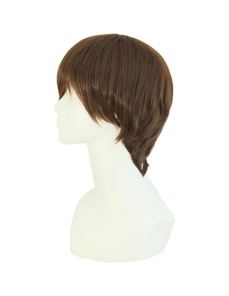 Peluca Recta Corta MapofBeauty para Hombre Marrón 25 cm