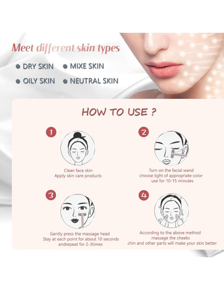 Terapia de Luz Roja LED Facial 7 en 1 Masajeador Shenzhen