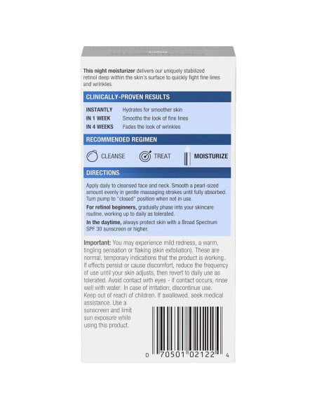 Crema Hidratante Nocturna Neutrogena 29.57 ml con Retinol