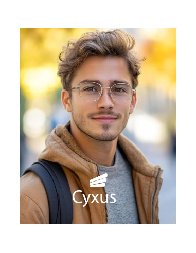 Gafas Retro Ovaladas Cyxus 8562 Anti Luz Azul UV Plata