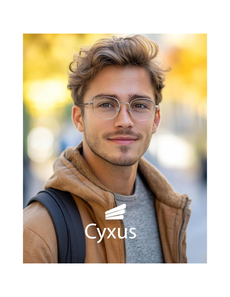 Gafas Retro Ovaladas Cyxus 8562 Anti Luz Azul UV Plata