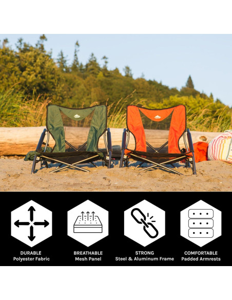 Silla de Campamento Plegable Cascade Mountain Tech Negra 250 kg Silla de Campamento Plegable Cascade Mountain Tech Negra 250 kg