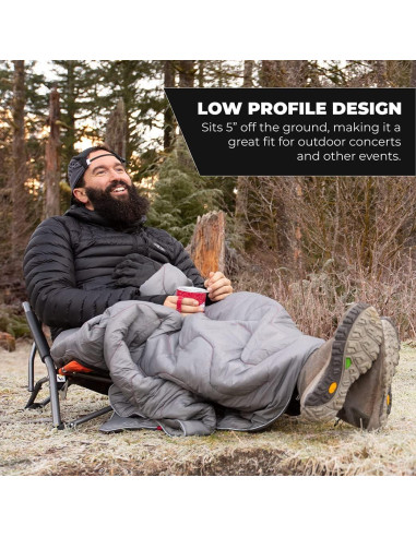 Silla de Campamento Plegable Cascade Mountain Tech Negra 250 kg