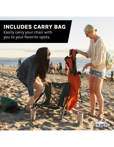 Silla de Campamento Plegable Cascade Mountain Tech Negra 250 kg Silla de Campamento Plegable Cascade Mountain Tech Negra 250 kg