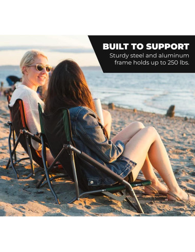 Silla de Campamento Plegable Cascade Mountain Tech Negra 250 kg