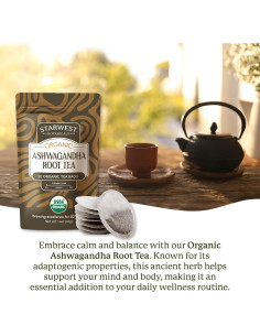 Té Herbal Orgánico de Ashwagandha Starwest - 20 Bolsitas 2