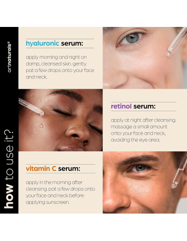 Set Antienvejecimiento ArtNaturals Vitamina C y Retinol 3x30ml