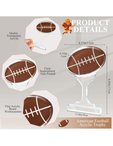 Trofeo de Fútbol Acrílico Moucuny 17 cm Balón Decorativo