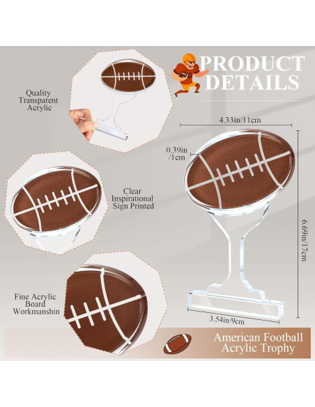 Trofeo de Fútbol Acrílico Moucuny 17 cm Balón Decorativo