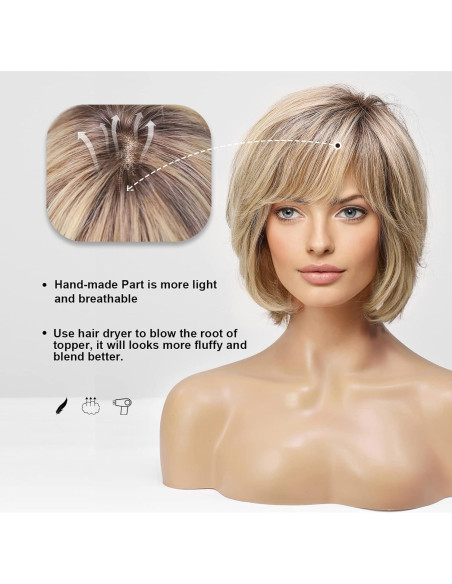 Peluca de Encaje Frontal EMMOR 100% Cabello Humano Ondas