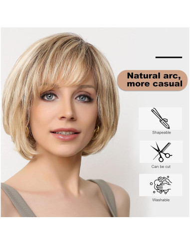 Peluca de Encaje Frontal EMMOR 100% Cabello Humano Ondas