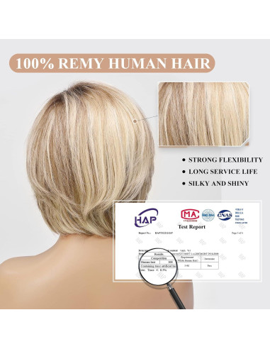 Peluca de Encaje Frontal EMMOR 100% Cabello Humano Ondas