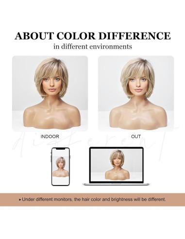 Peluca de Encaje Frontal EMMOR 100% Cabello Humano Ondas