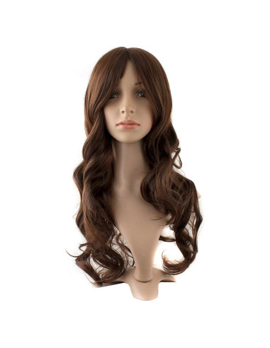 Peluca Larga Ondulada MapofBeauty 60cm Sintética Marrón