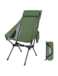 Silla de Camping Plegable TOBTOS Charles 200 kg Verde