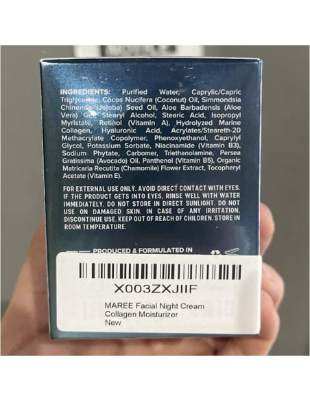 Crema Hidratante Facial MAREE con Retinol y Colágeno 50ml