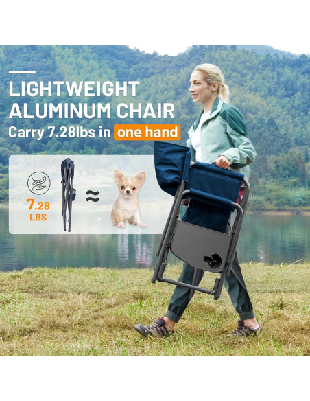 Silla de Camping Plegable Timber Ridge 181kg Azul con Mesa Silla de Camping Plegable Timber Ridge 181kg Azul con Mesa