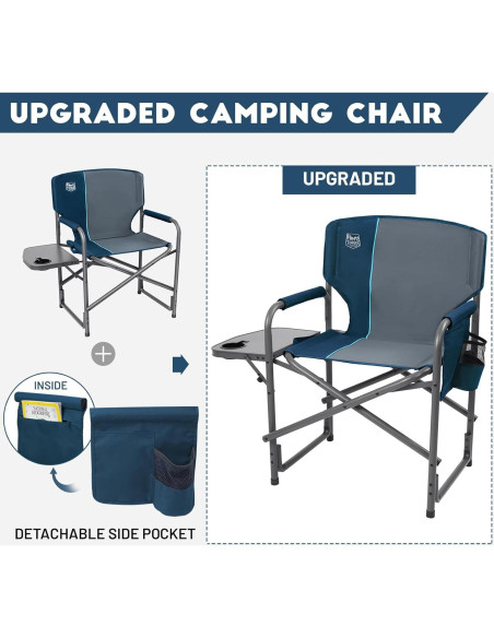 Silla de Camping Plegable Timber Ridge 181kg Azul con Mesa Silla de Camping Plegable Timber Ridge 181kg Azul con Mesa