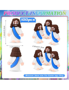 100 Mini Figuras de Jesús Bememo para Fiesta Religiosa 2