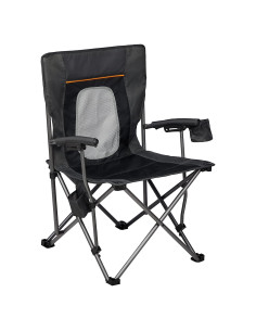 Silla de Camping Plegable PORTAL Negra 136 kg Respaldo Malla