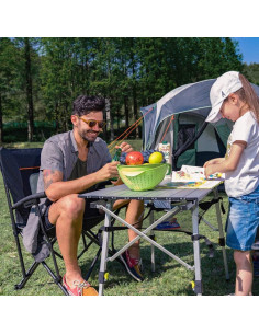 Silla de Camping Plegable PORTAL Negra 136 kg Respaldo Malla 2