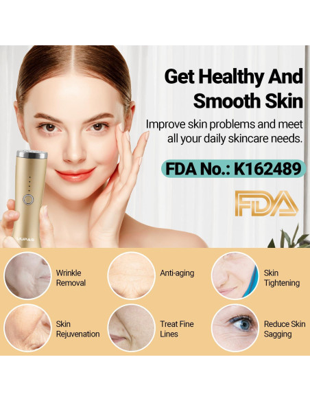 Masajeador Facial LED UUPAS - Terapia de Luz Roja 14.7cm