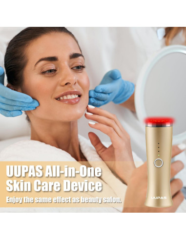 Masajeador Facial LED UUPAS - Terapia de Luz Roja 14.7cm