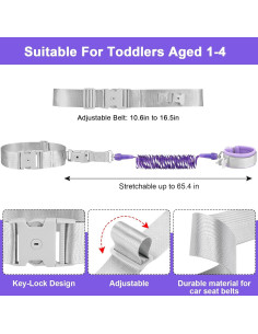 Correa Antipérdida para Niños Accmor Morado 2 en 1 Ajustable 2