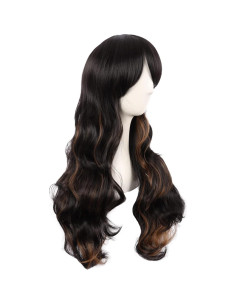 Peluca Sintética MapofBeauty Larga Rizada 70 cm Marrón/Negro 2
