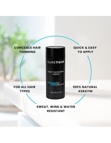 Fibras para Cabello SureThik 30g Marrón Oscuro Natural