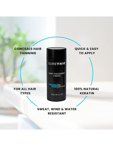 Fibras para Cabello SureThik 30g Marrón Oscuro Natural