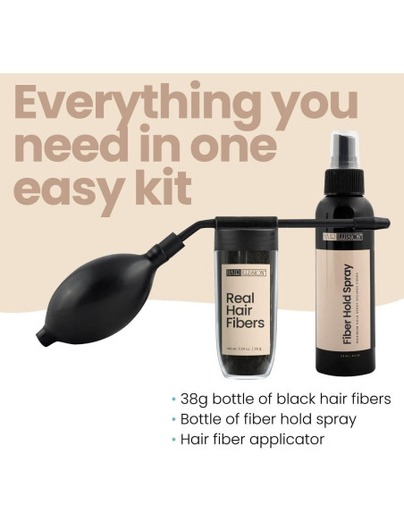 Kit Ilusión Capilar HAIR ILLUSION - Spray Fijador y 38g Fibras