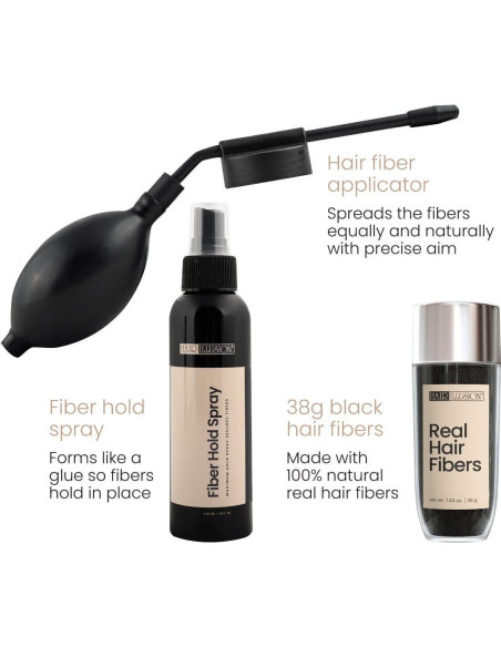 Kit Ilusión Capilar HAIR ILLUSION - Spray Fijador y 38g Fibras