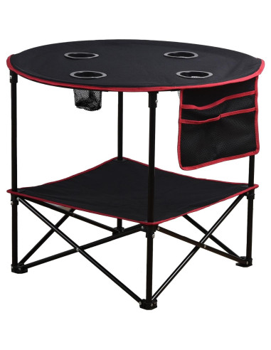 LEADALLWAY Mesa Plegable de Picnic 4 Portavasos 50,8 cm