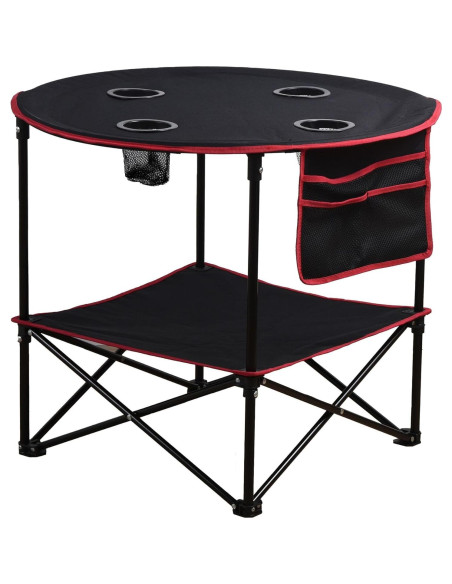 LEADALLWAY Mesa Plegable de Picnic 4 Portavasos 50,8 cm