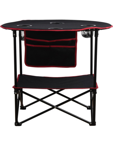 LEADALLWAY Mesa Plegable de Picnic 4 Portavasos 50,8 cm