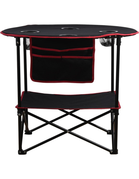 LEADALLWAY Mesa Plegable de Picnic 4 Portavasos 50,8 cm