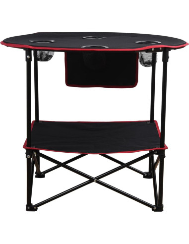 LEADALLWAY Mesa Plegable de Picnic 4 Portavasos 50,8 cm