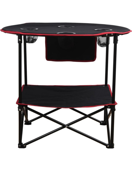 LEADALLWAY Mesa Plegable de Picnic 4 Portavasos 50,8 cm
