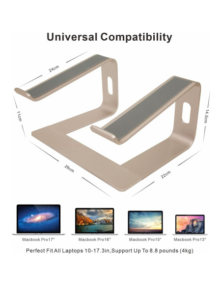 Soporte Ergonómico de Aluminio Cenawin 1324 - 10-17.3" Oro
