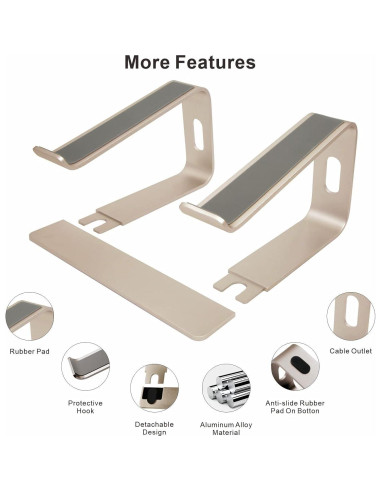 Soporte Ergonómico de Aluminio Cenawin 1324 - 10-17.3" Oro